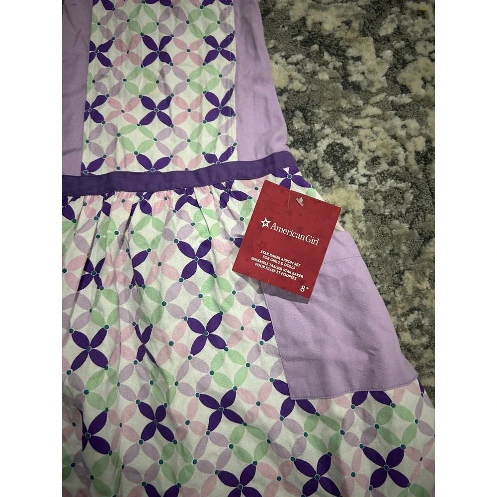 American Girl Purple‎ Lilac Star Baker Apron for Girls One Size NWT